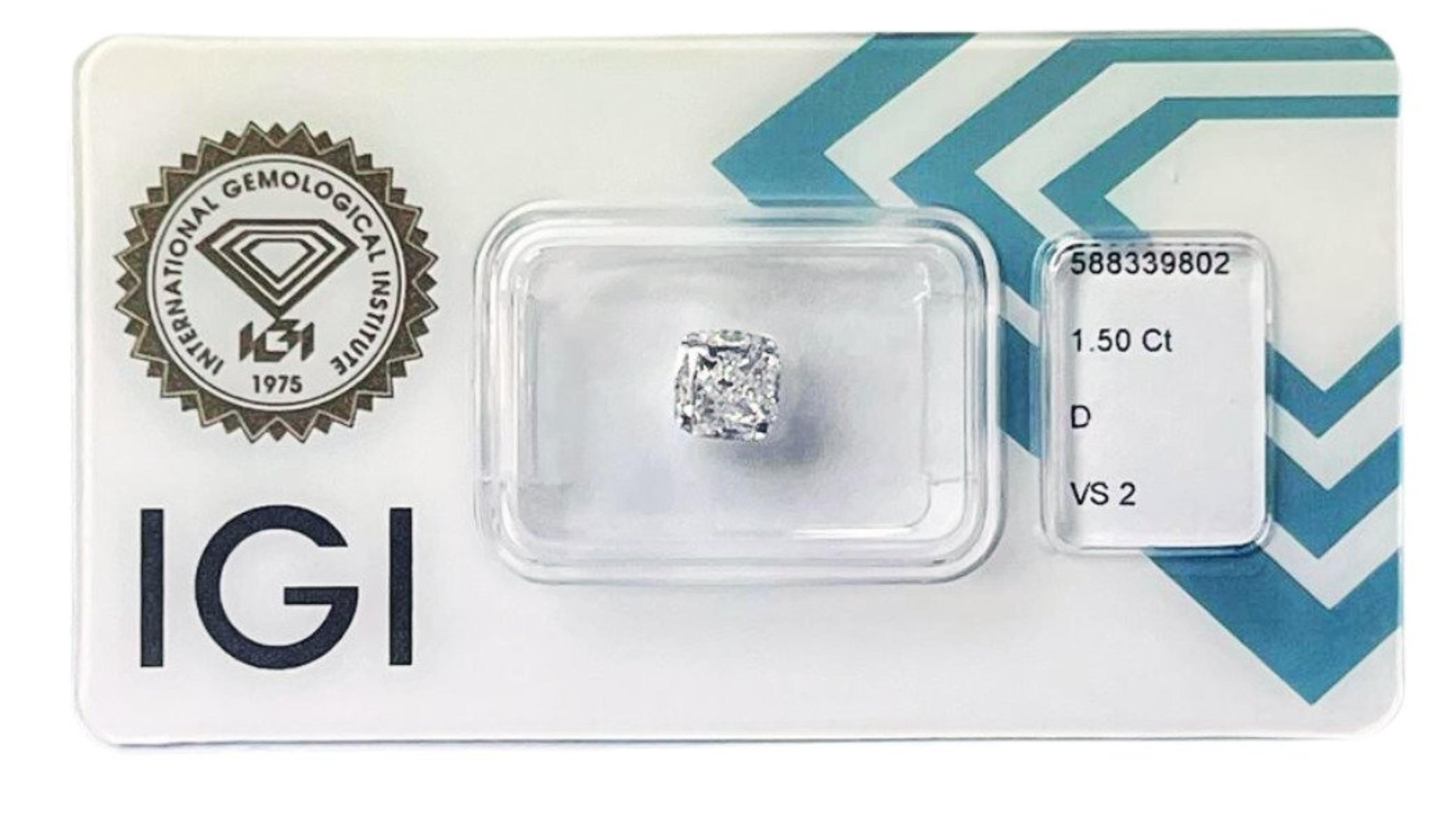 Sparkling 1,5 Karat Quadratischer Diamant im Kissenschliff mit Modified Brillantschliff 5
