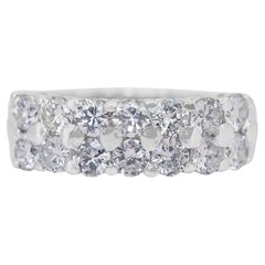 Sparkling 1.56ct Diamonds Ring in 14k White Gold - IGI Certified