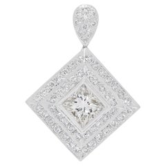 Sparkling 1.77ct Natural Diamond Double-Halo Pendant in 18k White Gold