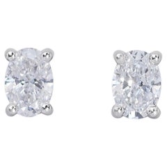 Sparkling 1.82ct Diamond Stud Earrings in 18k White Gold - GIA Certified 