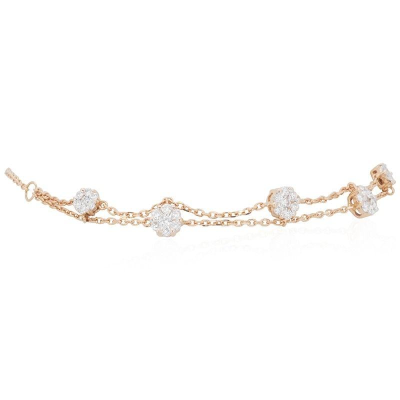 A beautiful bracelet with a dazzling 0.35 carat round brilliant diamonds. The jewelry is made of 18k rose gold with a high quality polish. It comes with a fancy jewelry box.

35 diamonds main stone of 0.35 carat
cut: round brilliant
color: