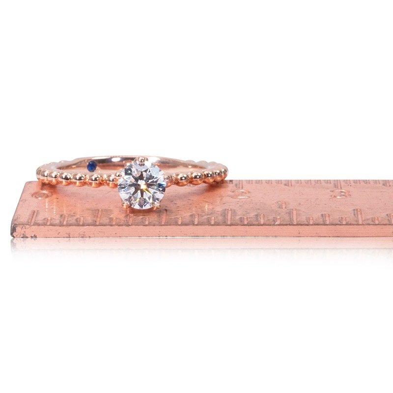 Sparkling 18K Rose Gold Ring with 0.40 Ct Natural Diamonds, GIA Cert In New Condition For Sale In רמת גן, IL