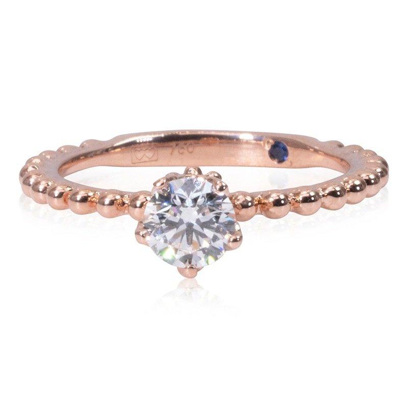 Sparkling 18K Rose Gold Ring with 0.40 Ct Natural Diamonds, GIA Cert For Sale 1