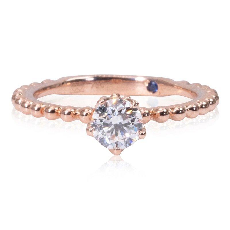 Sparkling 18K Rose Gold Ring with 0.40 Ct Natural Diamonds, GIA Cert For Sale 2