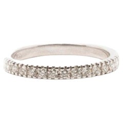 Sparkling 18K White Gold Band Eternity Ring with 0.20 ct Natural Diamonds