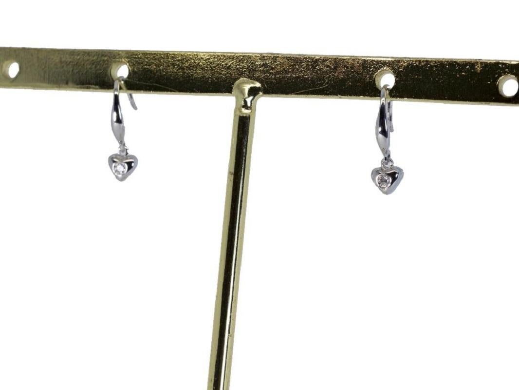 Sparkling 18K White Gold Diamond Earrings with 0.06 ct Natural Diamonds In New Condition For Sale In רמת גן, IL