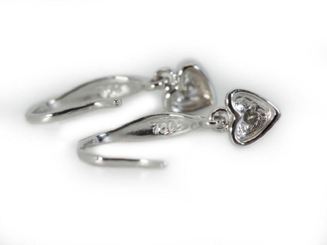 Sparkling 18K White Gold Diamond Earrings with 0.06 ct Natural Diamonds For Sale 1