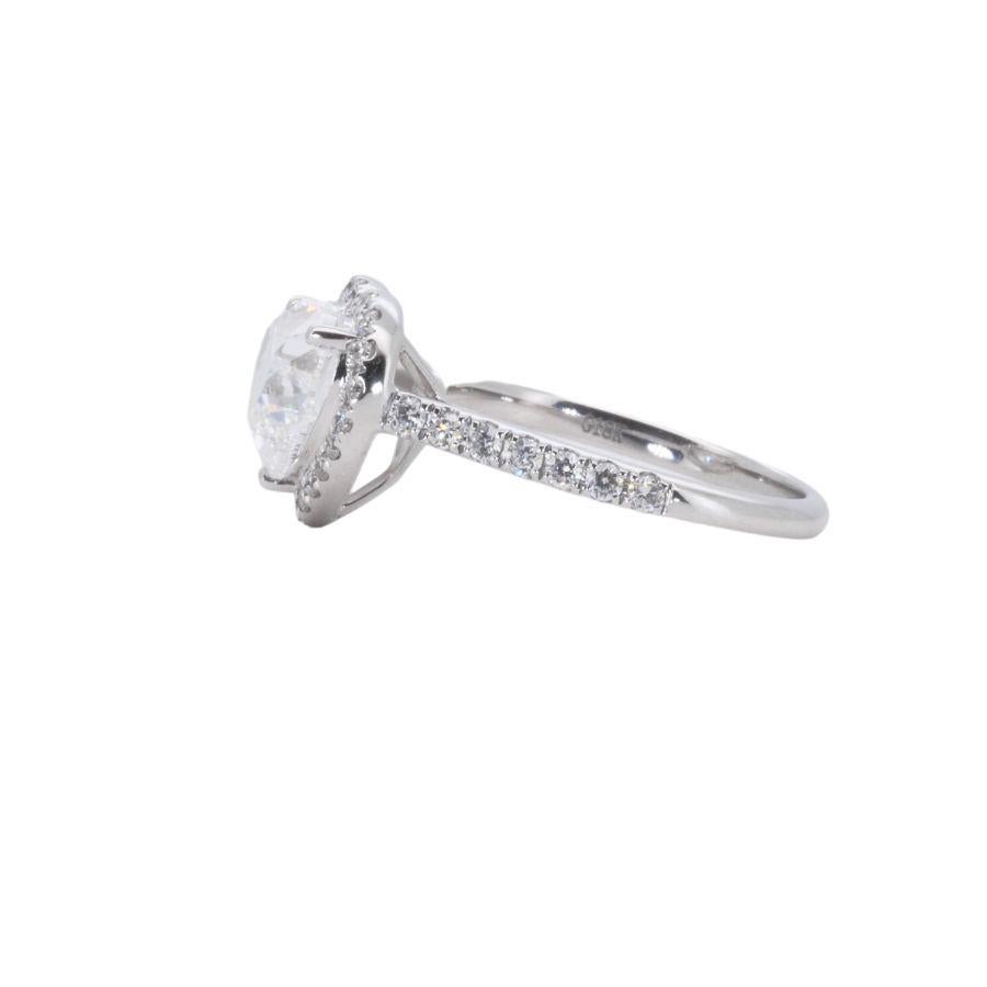 18k White Gold Heart Ring with 2.27 Carat of Natural Diamonds GIA Certificate 1