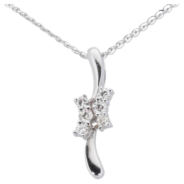 Sparkling 18k White Gold Necklace with 0.15 ct Natural Diamonds