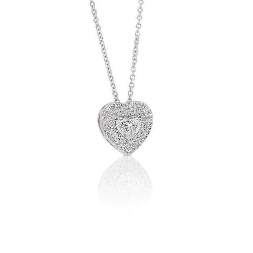 Sparkling 18K White Gold Necklace with Natural Diamond  In New Condition For Sale In רמת גן, IL
