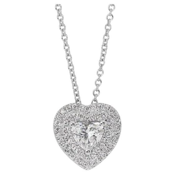 Sparkling 18K White Gold Necklace with Natural Diamond 