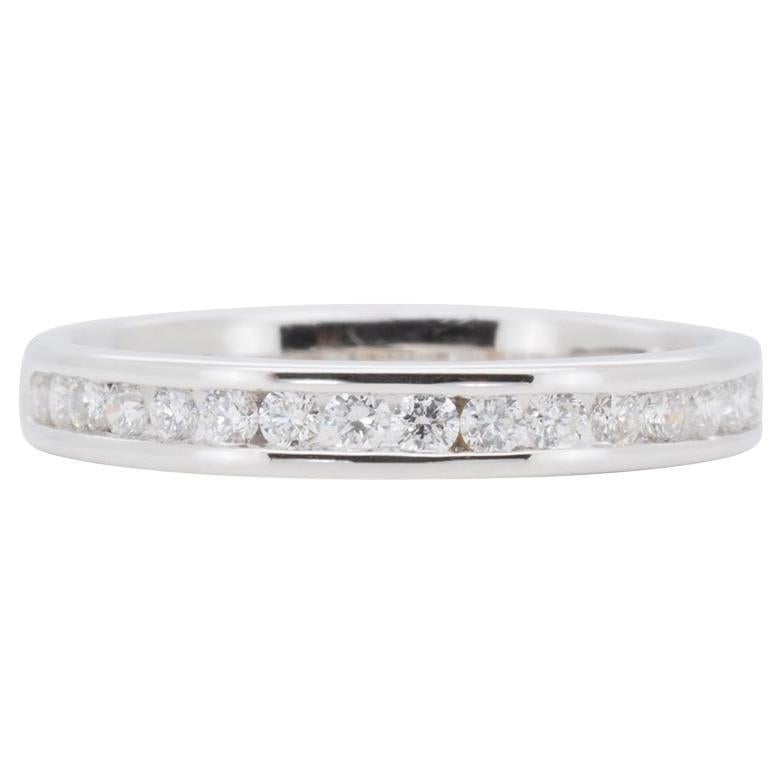 Sparkling 18k White Gold Pave Band Ring with 0.27 Ct Natural Diamonds