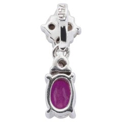 Sparkling 18K White Gold Pendant with 0.35 carat Natural Ruby and Diamonds