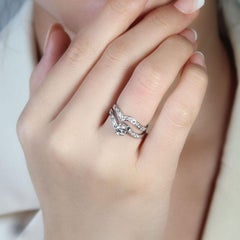 Sparkling-Ring aus 18 Karat Weißgold mit 0,23 Karat runden Brillanten und natürlichen Diamanten