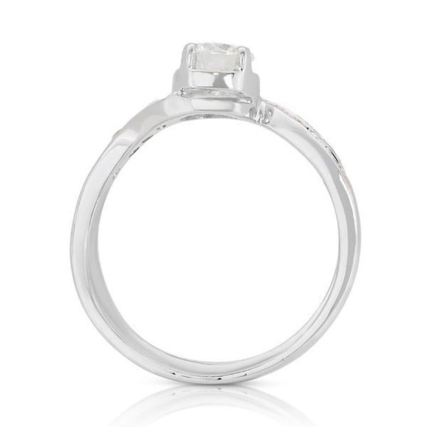 Sparkling 18K White Gold Ring with 0.23ct Round Brilliant Natural Diamonds For Sale 1