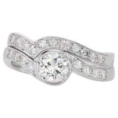 Bague étincelante en or blanc 18 carats avec diamants naturels ronds brillants de 0,23 carat