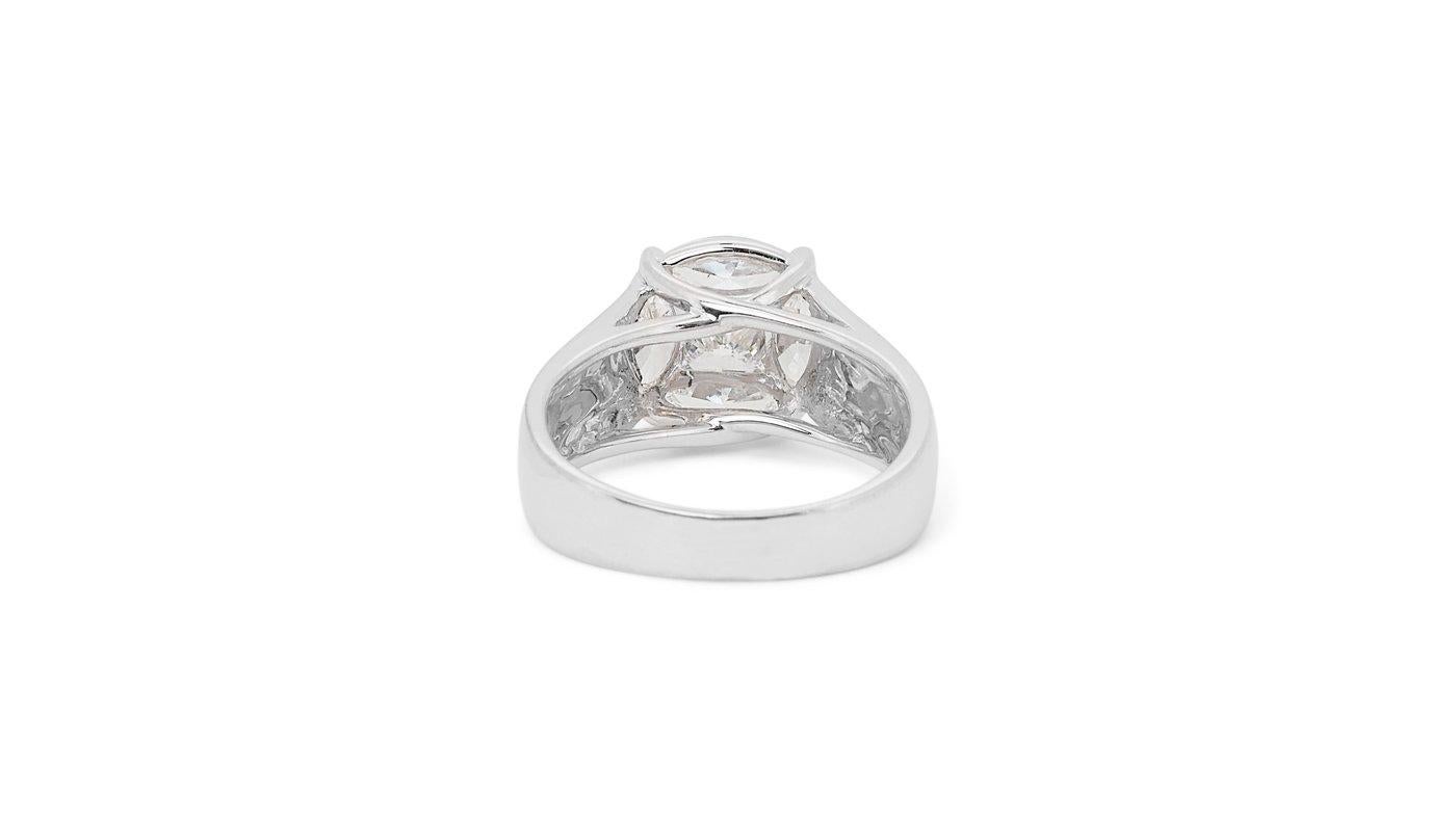 Sparkling 18k White Gold Solitaire Ring with 1.44 Ct Natural Diamonds Igi Cert 3