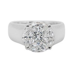Sparkling 18k White Gold Solitaire Ring with 1.44 Ct Natural Diamonds Igi Cert Sparkling 18k White Gold Solitaire Ring with 1.44 Ct Natural Diamonds Igi Cert