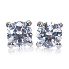Sparkling 18K White Gold Stud Earrings with 0.31 ct Natural Diamonds, GIA Cert