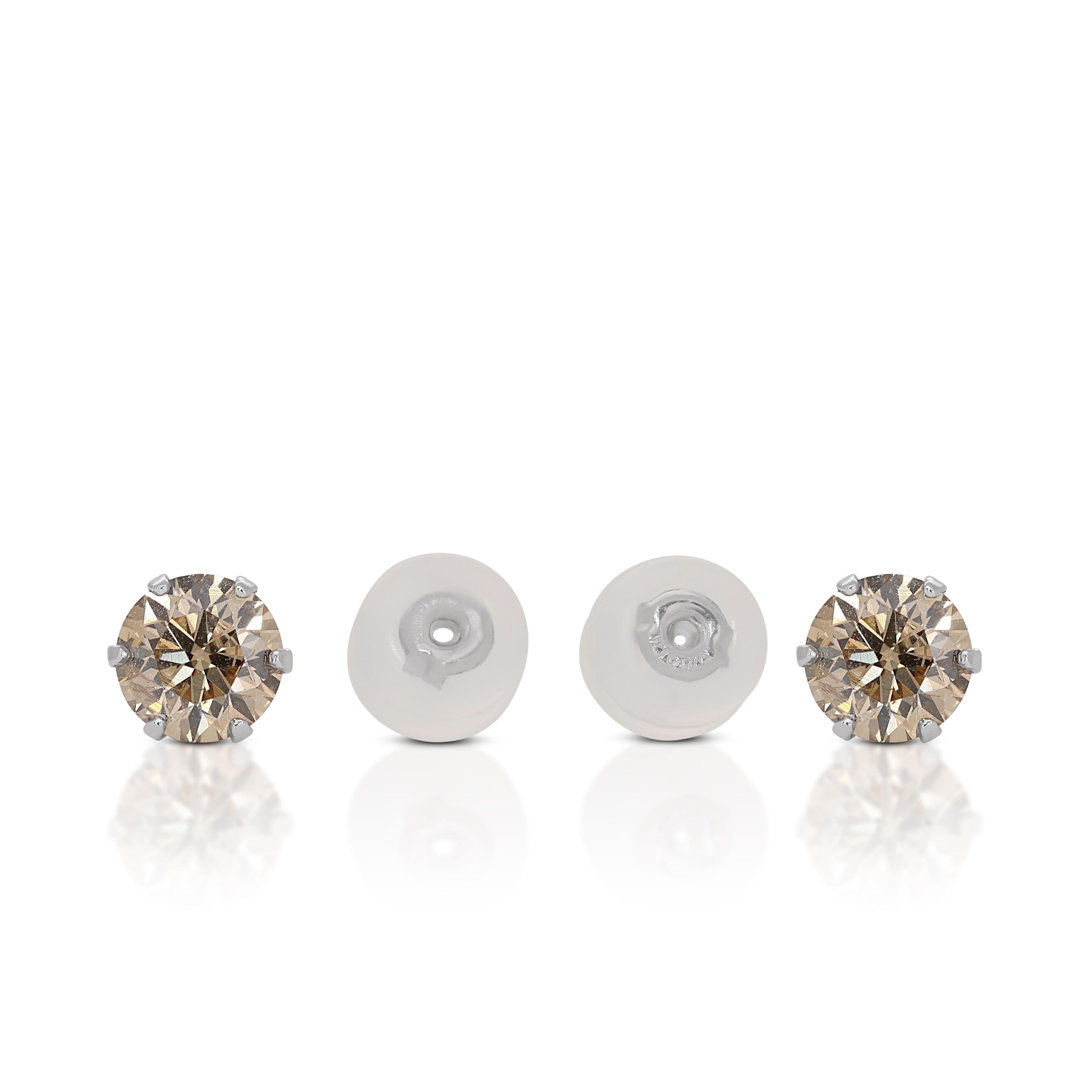 Sparkling 18K White Gold Stud Earrings with 0.50 ct Natural Diamonds 2