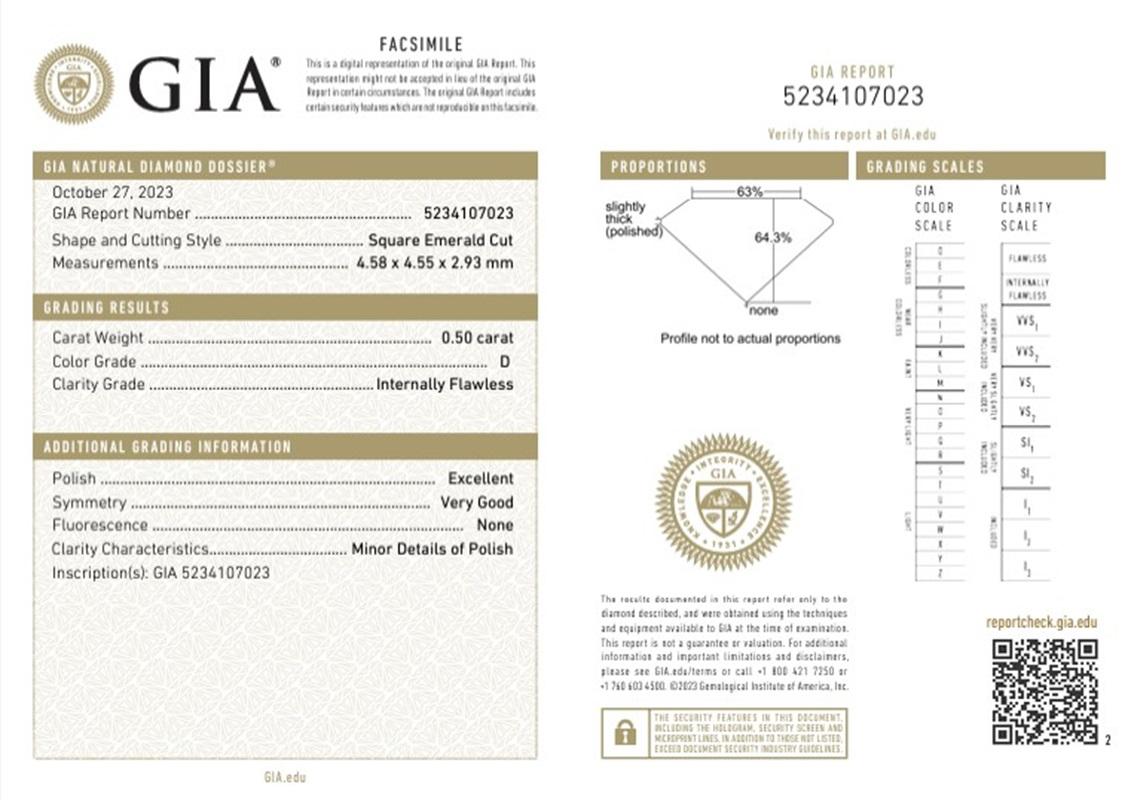 Ohrstecker aus funkelndem 18 Karat Weißgold mit 1,02 Karat natürlichen Diamanten, GIA-zertifiziert (Asscher-Schliff) im Angebot