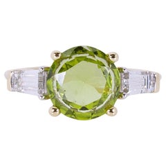 Oro blanco de 18 quilates brillante con peridoto de 2,12 quilates