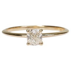 Sparkling 18K Yellow Gold Ideal Cut Solitaire Diamond Ring w/0.90ct - GIA Certif