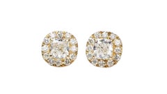 Sparkling Ohrstecker aus 18 Karat Gelbgold mit 1,27 Karat natürlichen Diamanten, Aig Cert