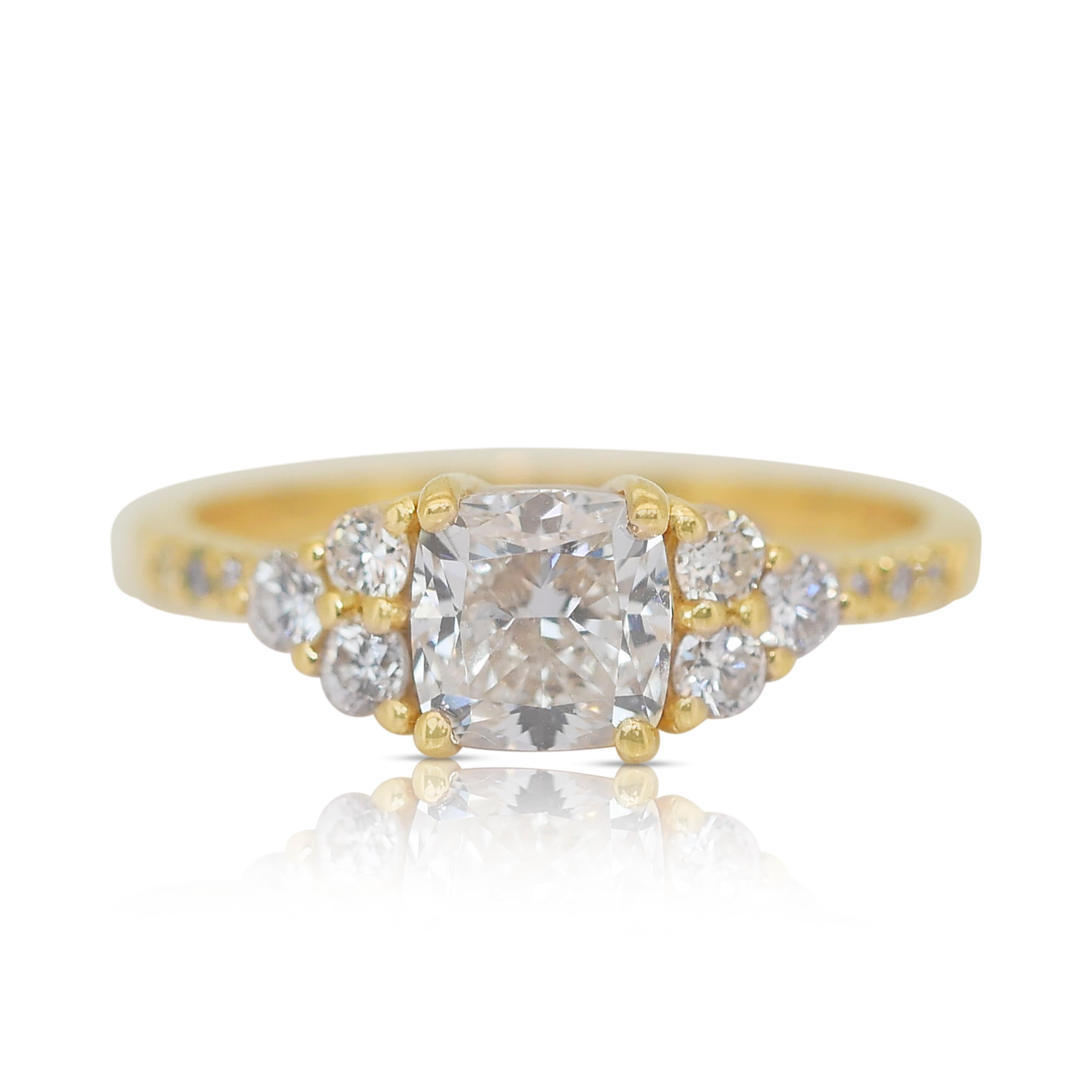 Funkelnder 1,92ct Double Excellent Ideal Cut Diamanten Pave Ring