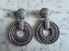 Sparkling 1980s Valentino Rhinestone Clip-On Earrings – Vintage Glamour