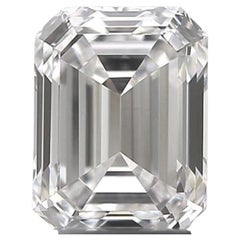 Sparkling 1pc Natural Diamond with 0.50ct Emerald E VVS1 GIA Certificate