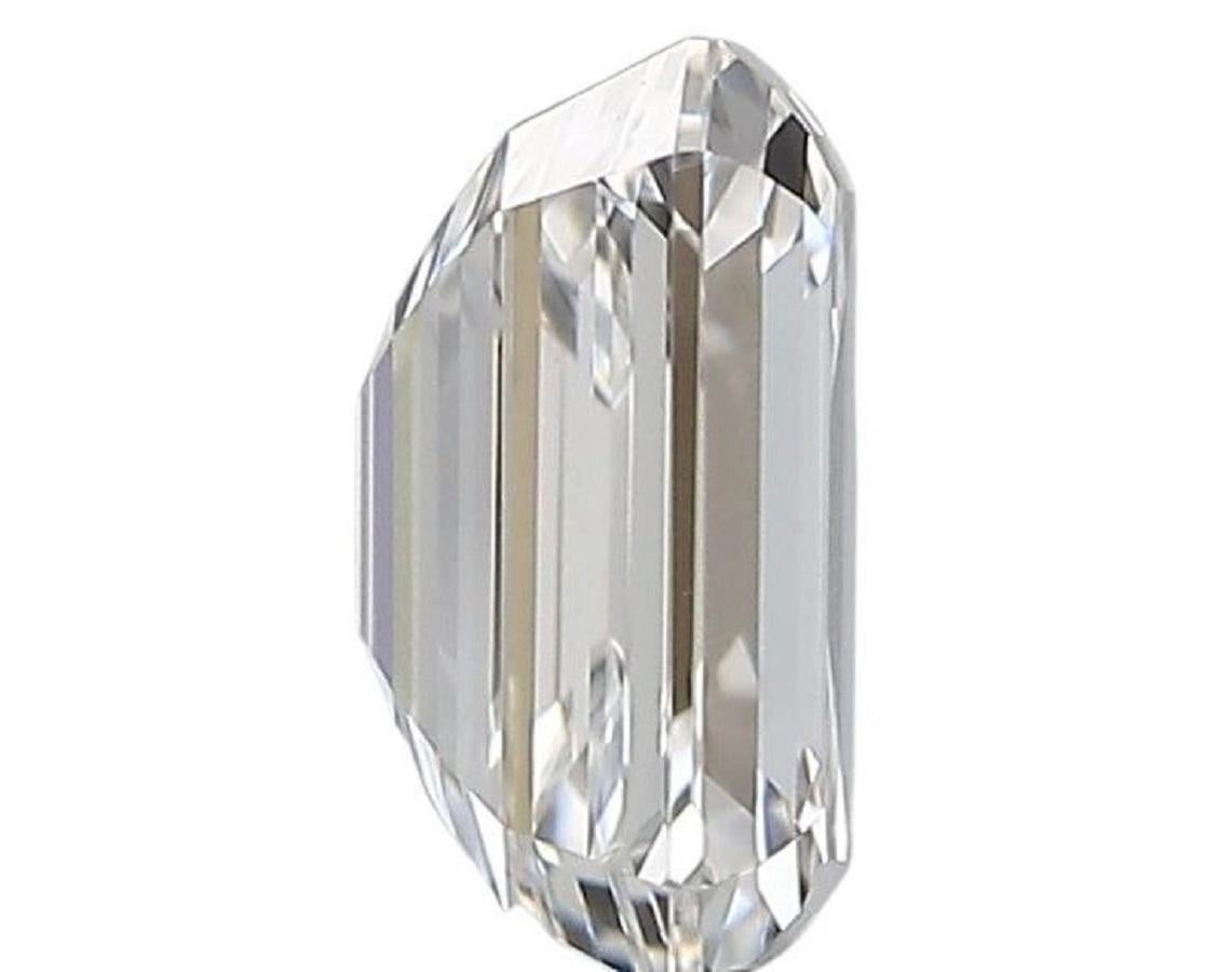 Taille émeraude Diamant naturel scintillant de 1 pièce avec émeraude de 0,70 carat certifiée D IF IGI en vente