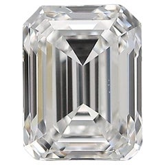 Diamante naturale scintillante da 1 pezzo con smeraldo da 0,70 carati D IF Certificato IGI