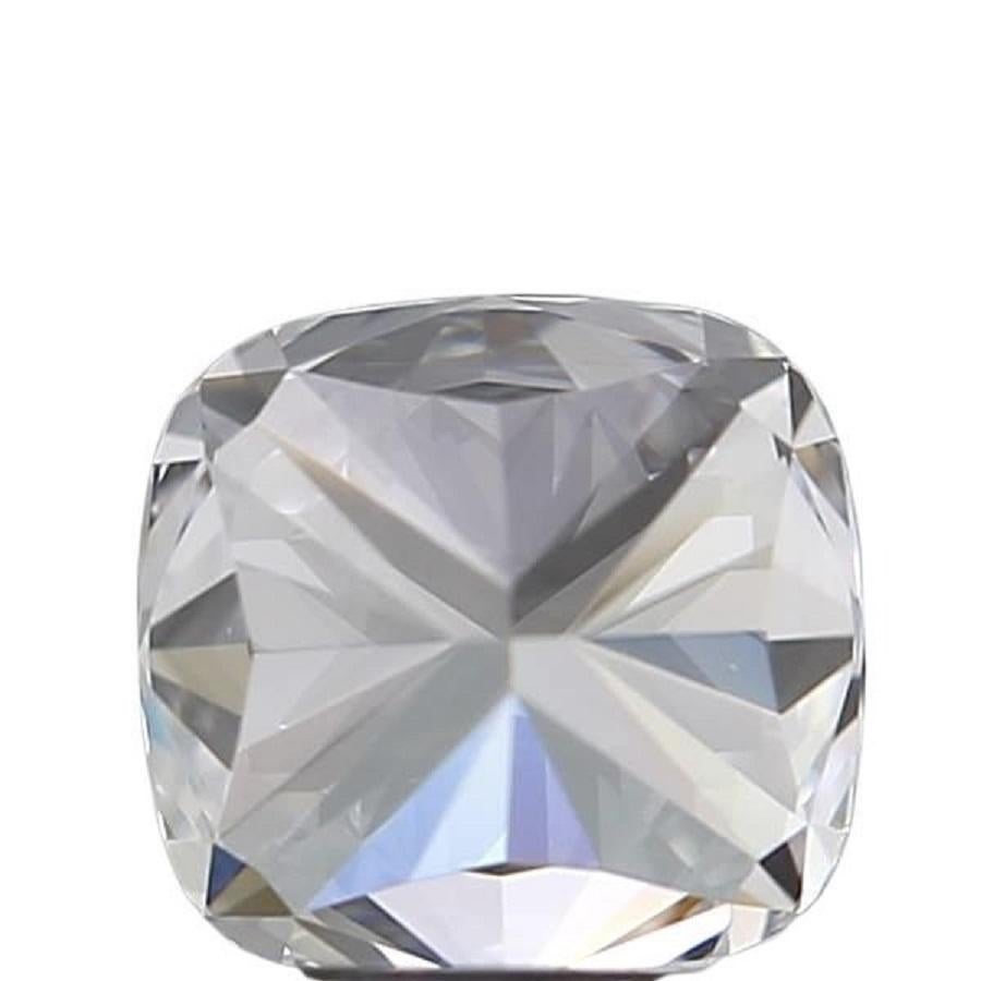 Sparkling 2 Pcs Natural Diamonds with 1.41 Carat Cushion E VVS1 GIA Certificate For Sale 5