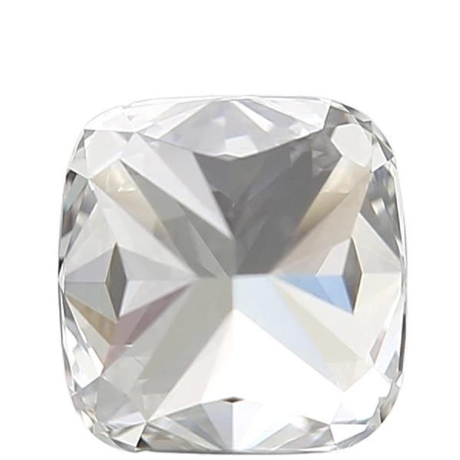 Sparkling 2 Pcs Natural Diamonds with 1.41 Carat Cushion E VVS1 GIA Certificate For Sale 4