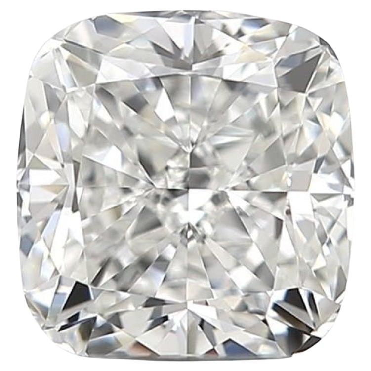 Sparkling 2 Pcs Natural Diamonds with 1.41 Carat Cushion E VVS1 GIA Certificate For Sale