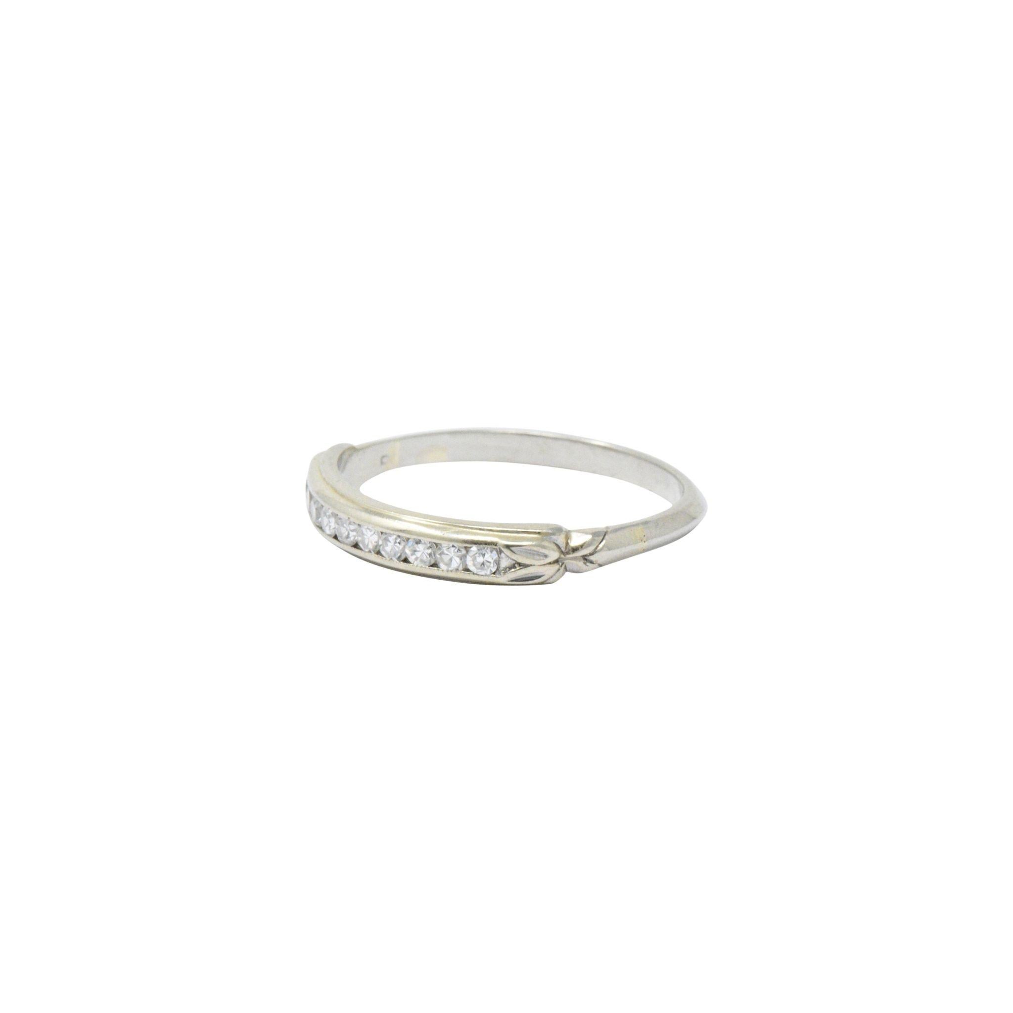Women's or Men's Sparkling .20 CTW Diamond & 14K White Wedding Band Stackable Ring