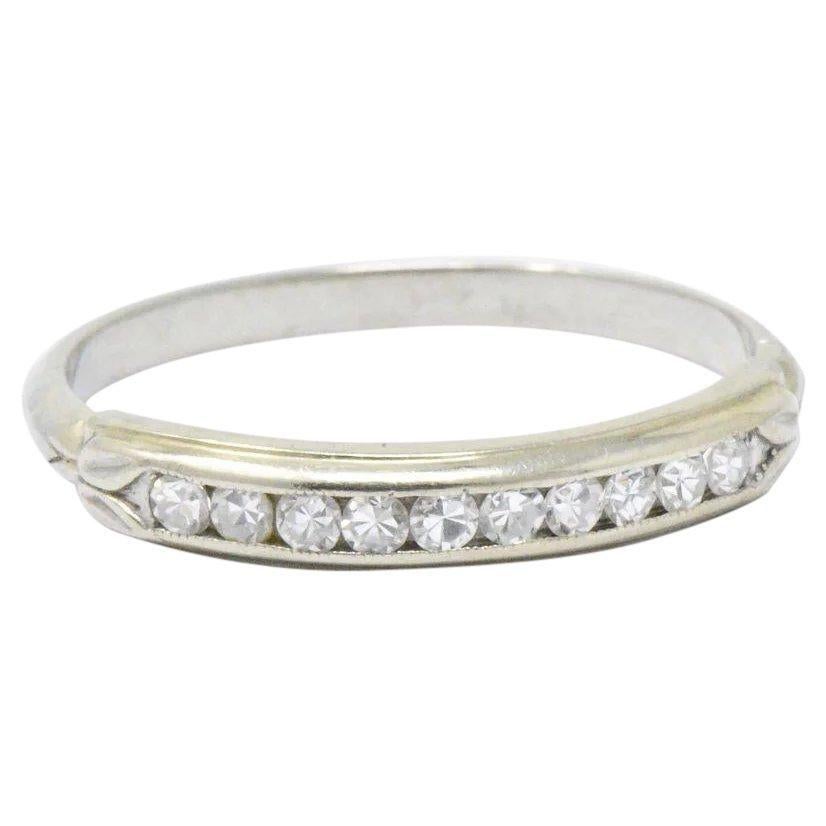 Sparkling .20 CTW Diamond & 14K White Wedding Band Stackable Ring