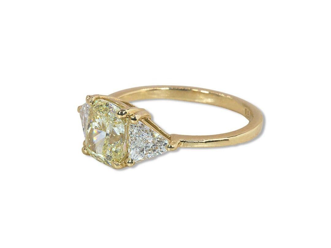 Sparkling 2,03 Karat 3-Stein-Diamantring Damen im Angebot