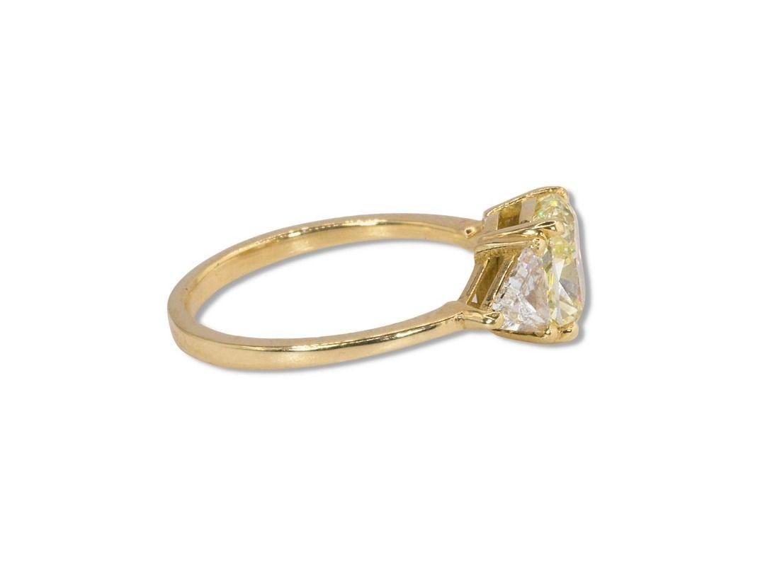 Sparkling 2,03 Karat 3-Stein-Diamantring im Angebot 3