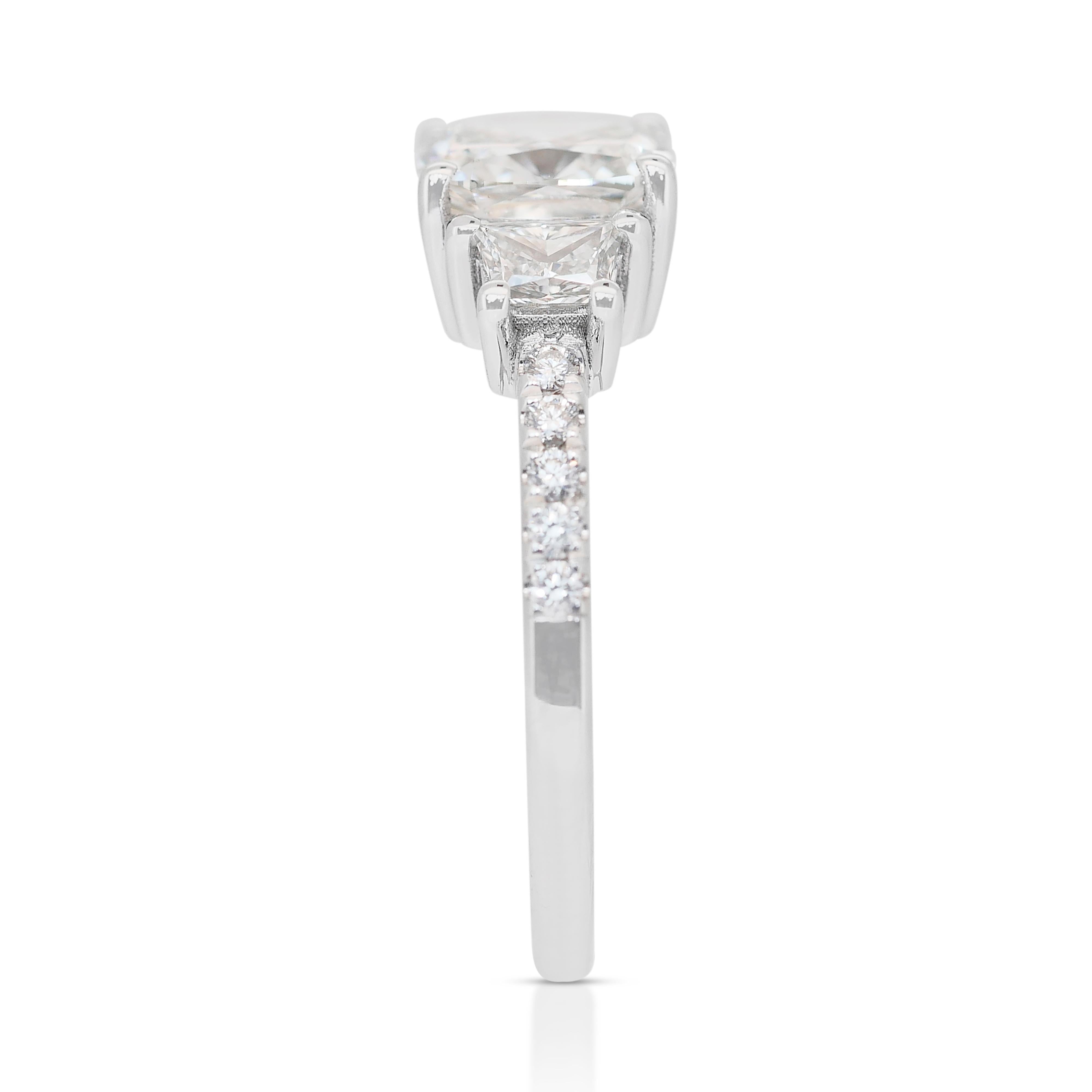 Sparkling 2.03ct Diamond Pave Ring in 18k White Gold - IGI Certified 1