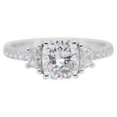 Sparkling 2.03ct Diamond Pave Ring in 18k White Gold - IGI Certified