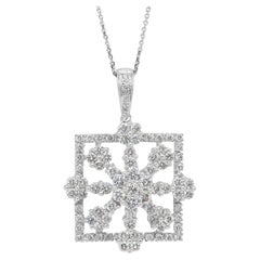 Collier en or blanc 18k avec pendentif en diamants étincelants de 2,03ct
