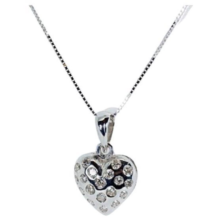 9ct White Gold 0.20ct+ Diamond Pendant