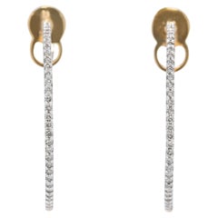 Sparkling 2.1ct Natural Brown Diamond Hoop Earrings in 14K Yellow Gold