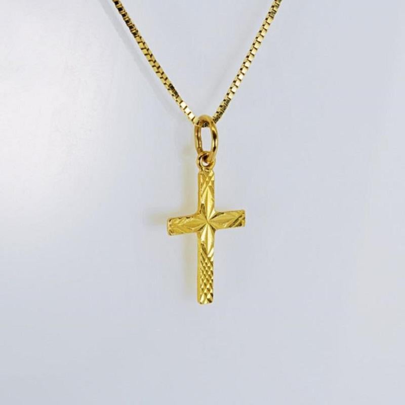 22k gold cross necklace