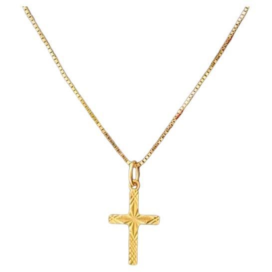 Stunning 22K Yellow Gold Cross Pendant Necklace