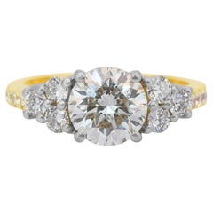 Anello con 2,72 carati di diamanti in oro giallo e bianco 18k - Certificato IGI