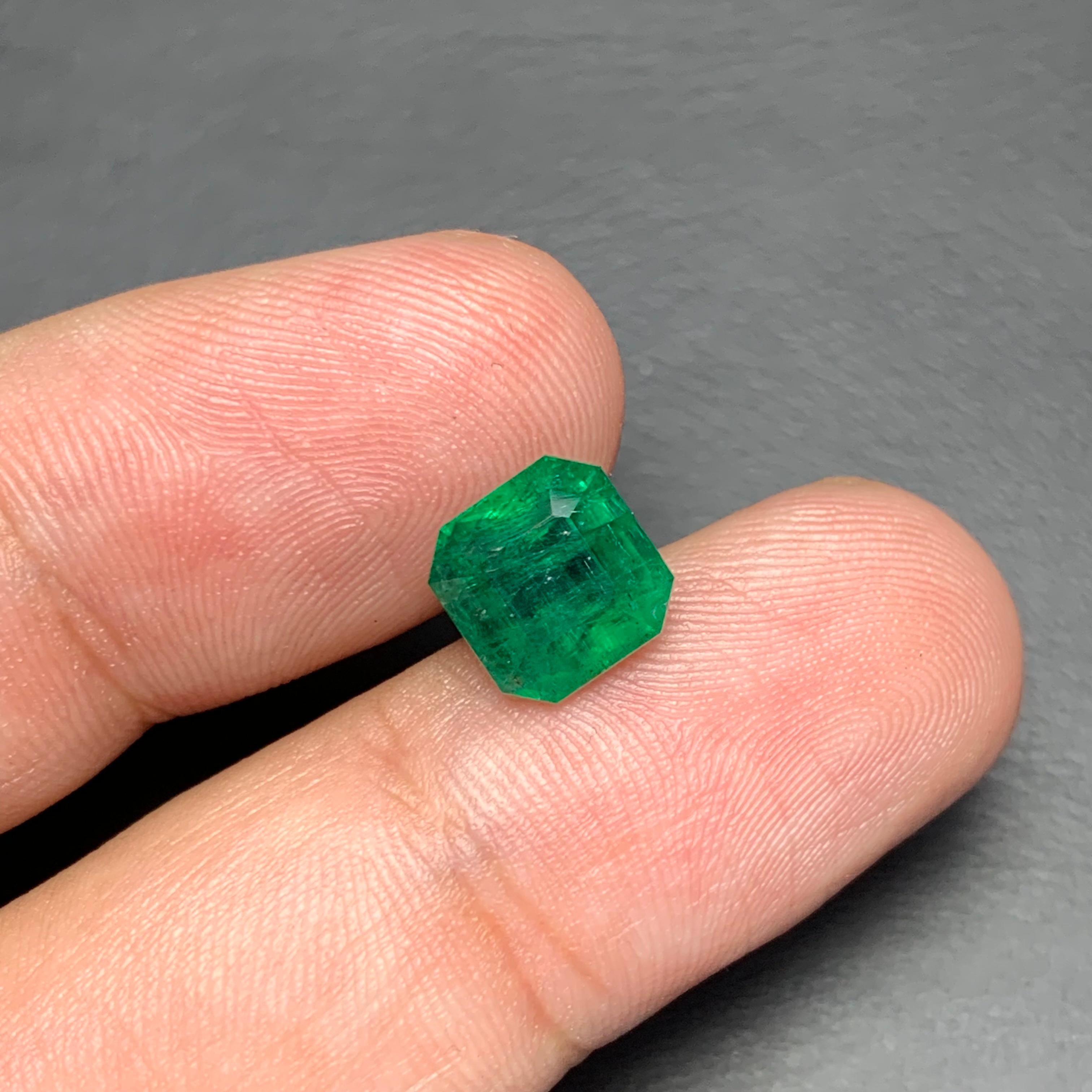 Sparkling 2.80 Carats Natural Loose Emerald Ring Gem Octagon Shape Zambia Mine 6