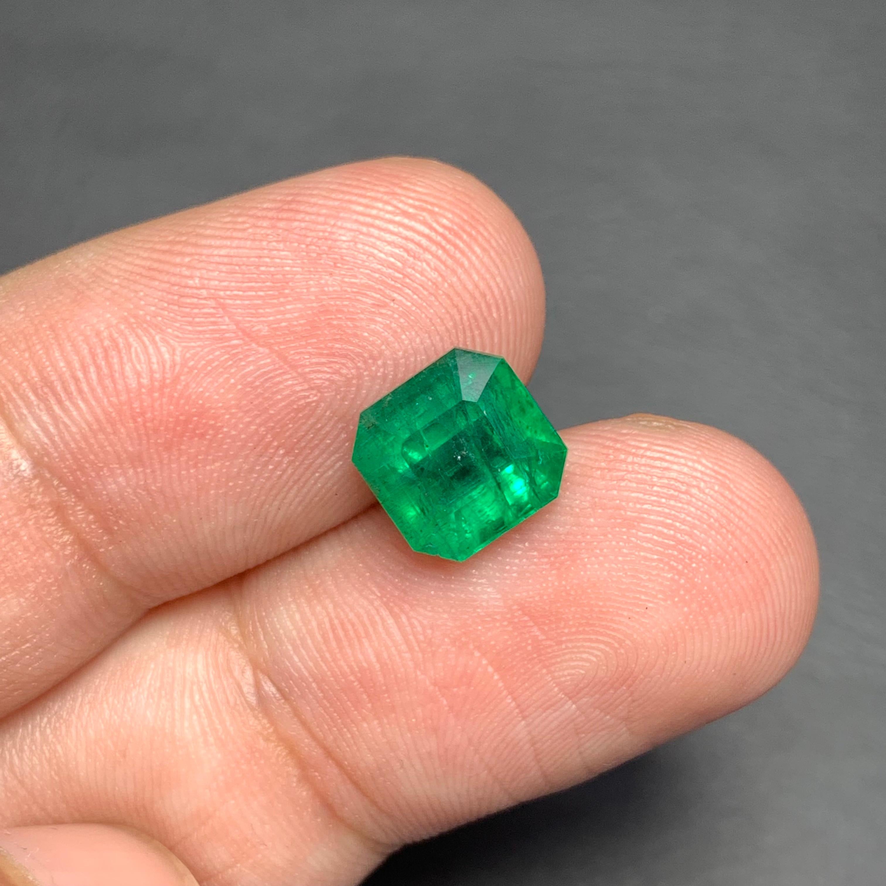 Loose Emerald 
Weight: 2.80 Carats 
Dimension: 8.3x8.2x5.6 Mm
Origin: Zambia
Shape: Octagon
Color: Green
Treatment: Non
Certificate: On Customer Demands 
The Zambian emerald mines are renowned for producing some of the world's finest emeralds,